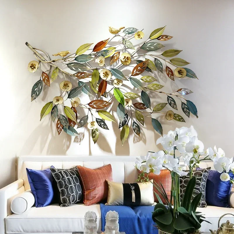 

Creative Folding Large Three-dimensional Wrought Iron Wall Decoration Leaf Shape Living Room Model Wall Hanging Wall Decoration