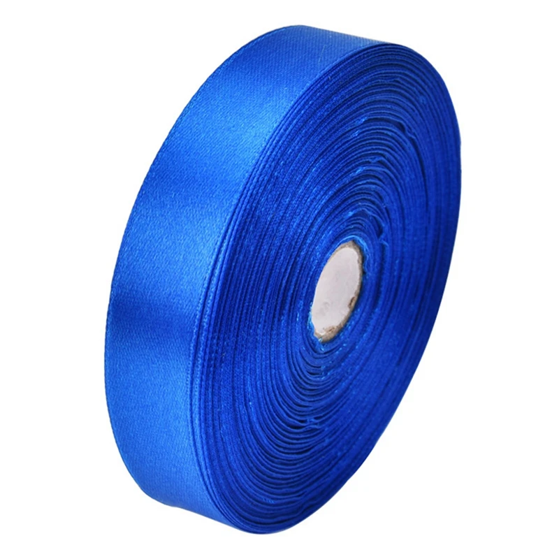 

Однотонная лента в рулоне синего цвета длиной 91 м для упаковки подарков, поделок, волос и многих видов украшений