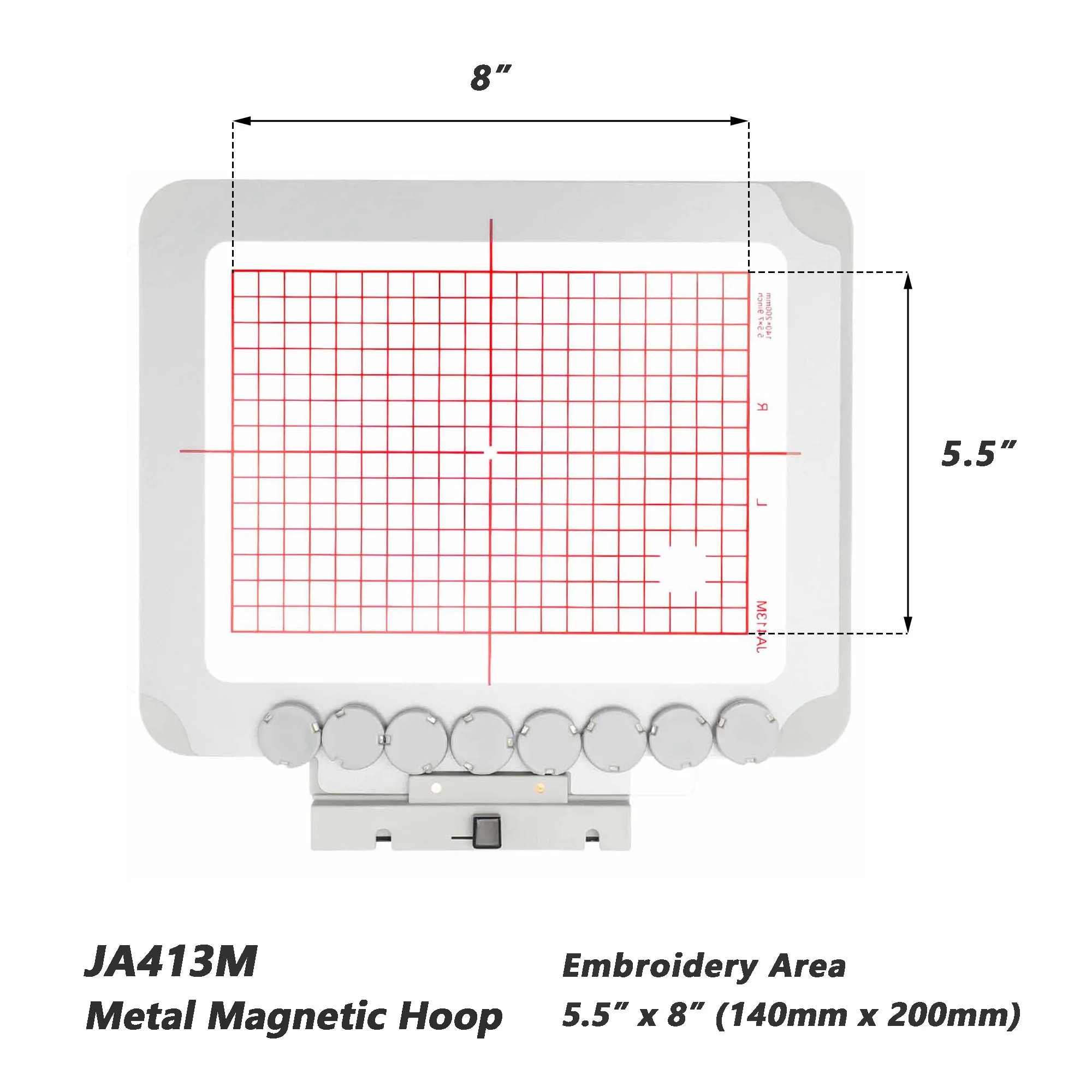 Фото Магнитный обруч для Janome MC 500E 400E 550E Memory Craft Elna Expressive 830 830L, металлическая магнитная рамка для вышивальной машины №3