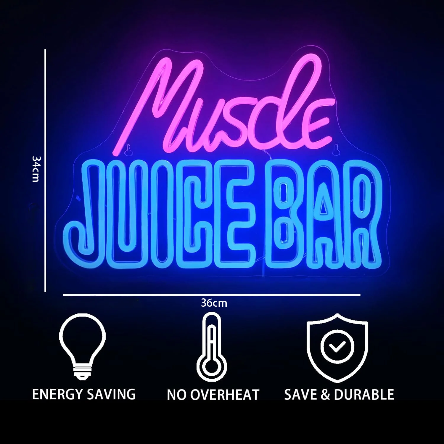 Неоновая Светодиодная Вывеска Для Мышечного Сока - Декоративное Настенное