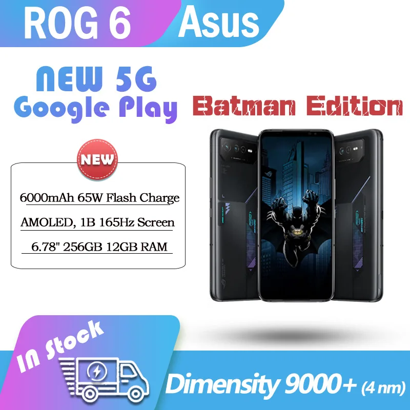 

Смартфон ASUS ROG Phone 6, ограниченная серия, Dimensity 9000 + 5G, Аккумулятор 6000 мАч, 6,78 дюйма, 165 Гц, AMOLED, игровой телефон google play Bat