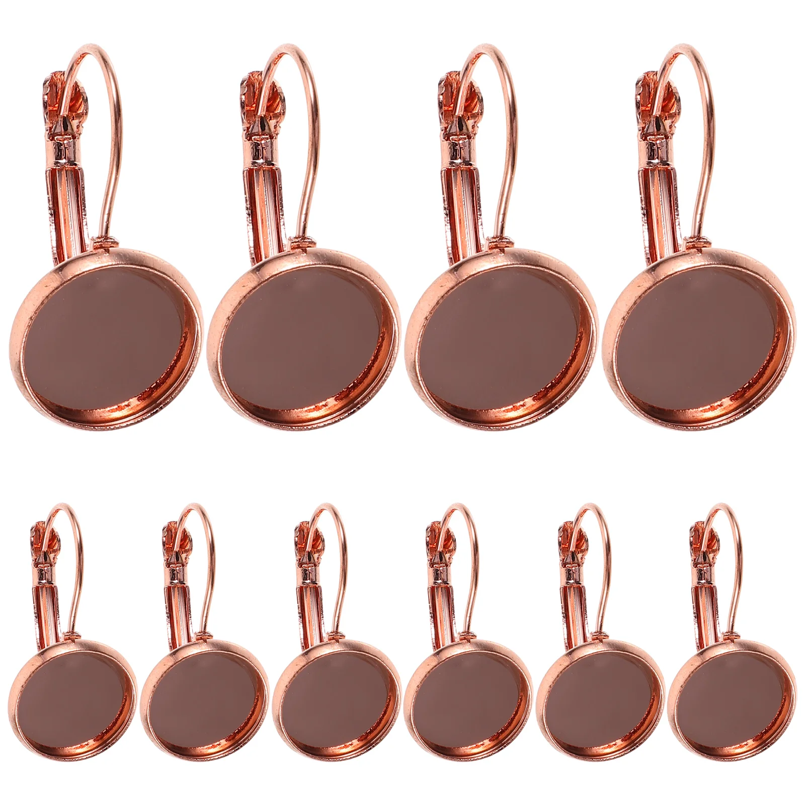 

20 Pcs Resin Tray Ear Hook Earring Bezel Making Bezels Mosaic Earrings DIY Jewelry Accessories Iron