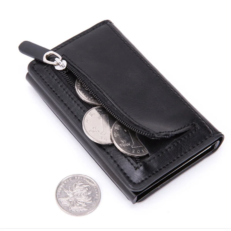 

ZOVYVOL Smart Wallet Anti-theft 2023 Blocking Card Case Aluminum Box Card Holder Men Wallet PU Leather Card Holder Wallets Purse