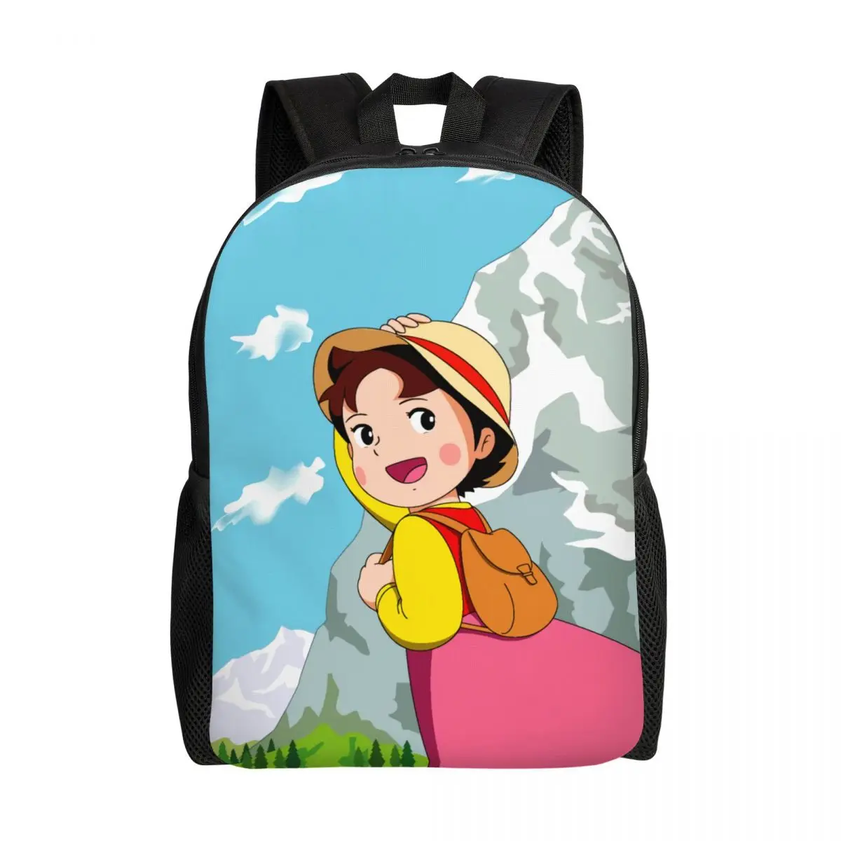 For Men Women Waterproof College School Alps Cartoon Mountain Bag Print Bookbag