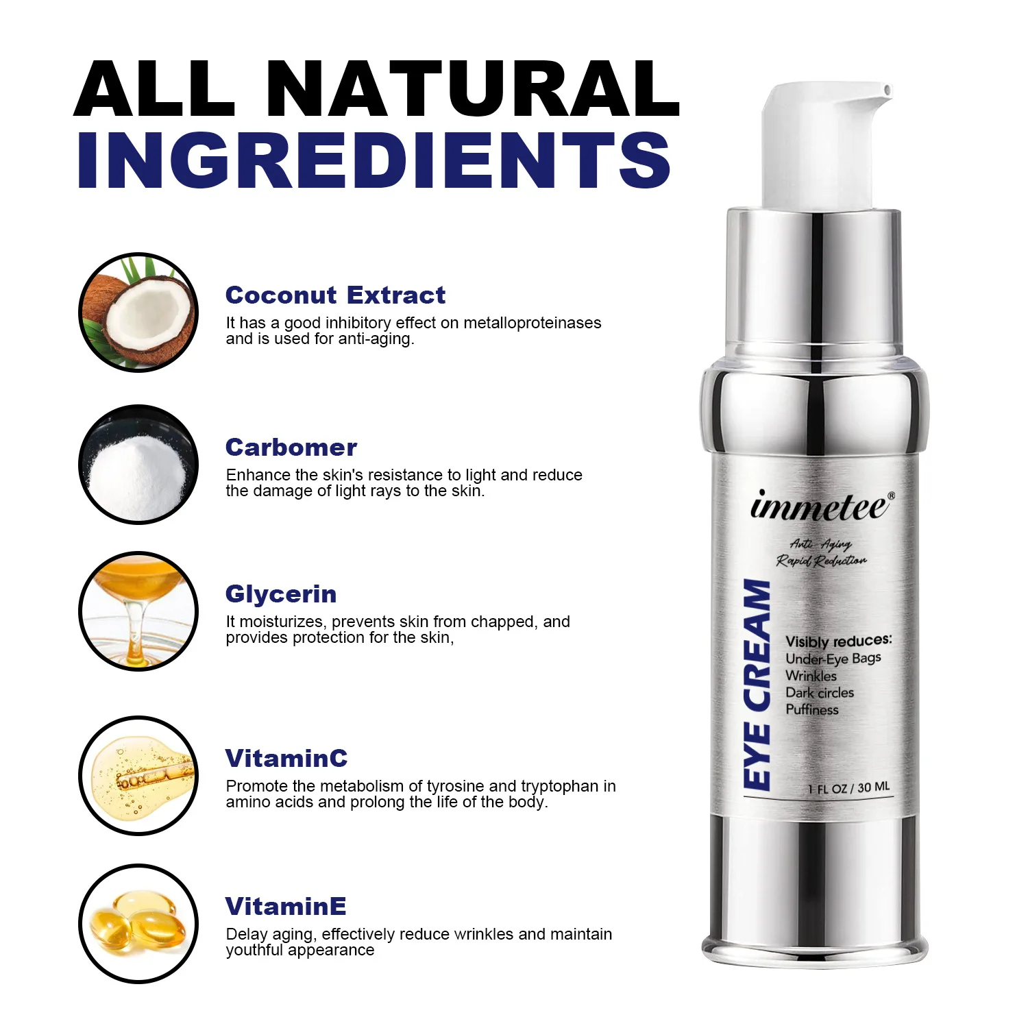 

Lighten Eye Bag Eye Cream Lighten Crow's Feet Wrinkles Gentle Zou Lines Brightening Essence eye cream