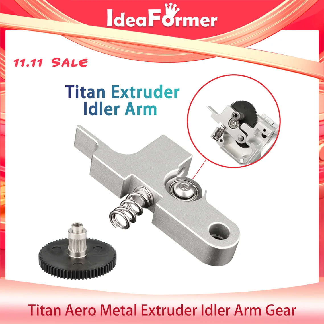 

Upgraded Titan Aero Metal Extruder Idler Arm Gear with 66 Teeth 1.75mm Prusa i3 Ultimate Sidewin der X1 envio gratis