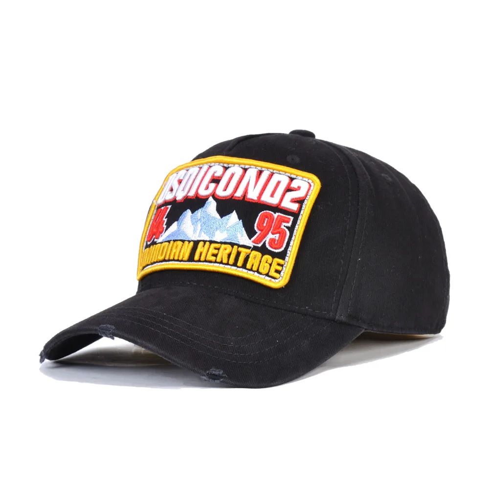 

DSQICOND2 Brand Cotton DSQ2 letters Casquette Hat Embroidery Black Dad Hip Hop Baseball Cap Snapback Hat Cap for Man D166