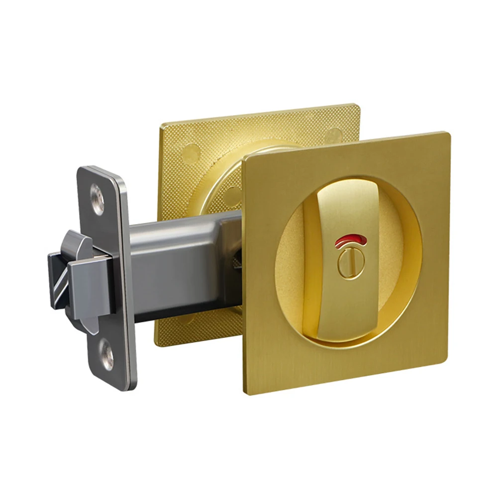 

Zinc Alloy Pocket Door Lock 1 Pc Bathroom Toilet Contemporary Door Hardware Flush Door Lock Easy Installation Gold