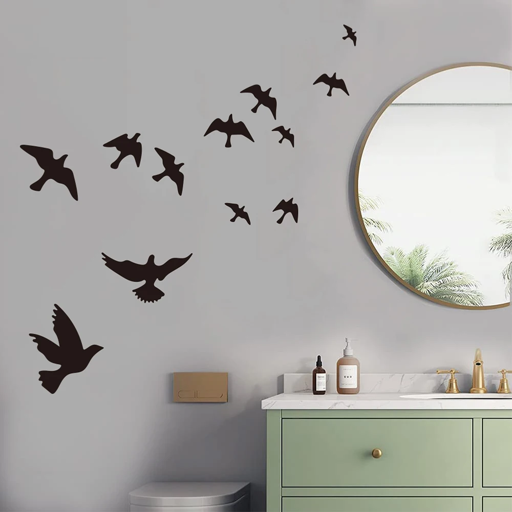 

12Pcs Flying Bird Sky Wall Sticker Decal Jungle Animal Bathroom Kitchen Bedroom Living Room Vinyl Home Decor