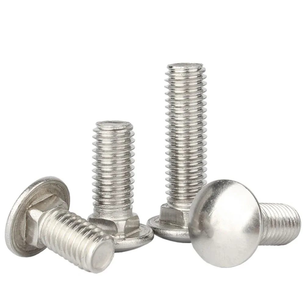 10 шт. M4 M5 M6 M8 M10 M12 -100 мм длинный болт каретки с круглой головкой и квадратной шеей