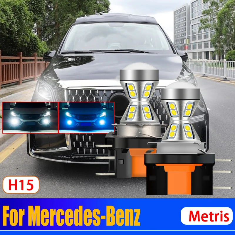 

2Pcs Canbus Error Free H15 LED DRL Front Signal Day Light Bulb Daytime Running Lamp For Mercedes-Benz Metris 2016 2017 2018 2019