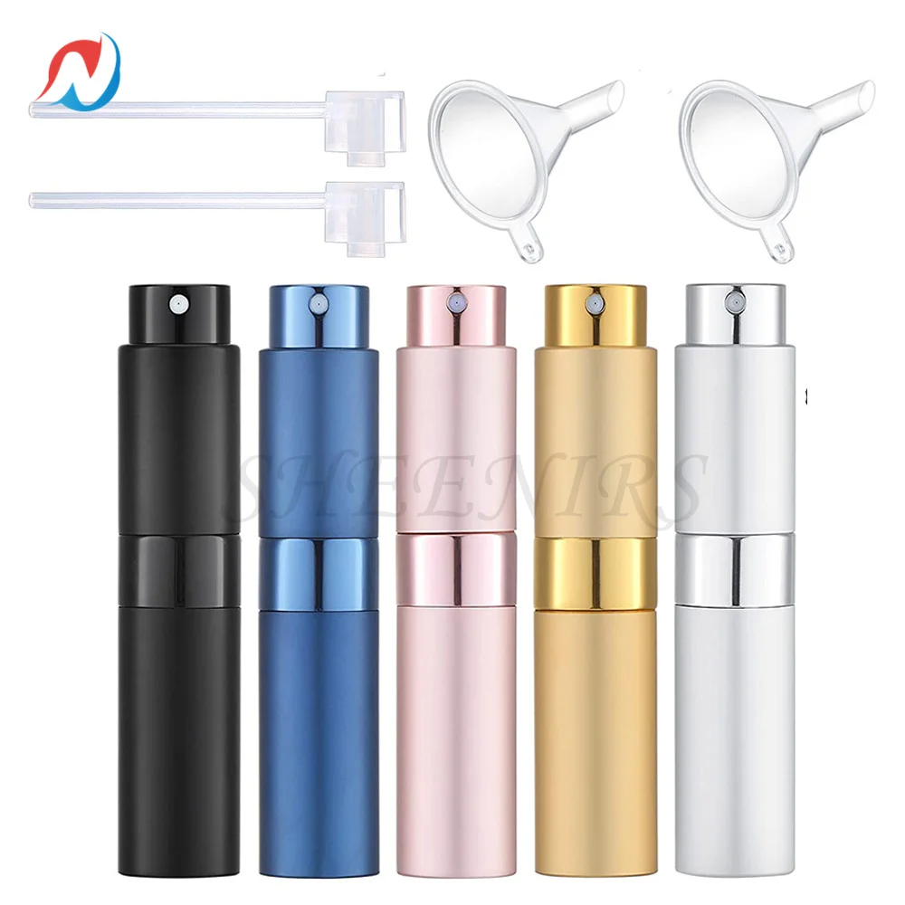

5PC 8ml Aluminum Travel Perfume Atomizer Refillable Mini Cologne Spray Bottle Empty Small Portable Sprayer for Liquid Dispenser