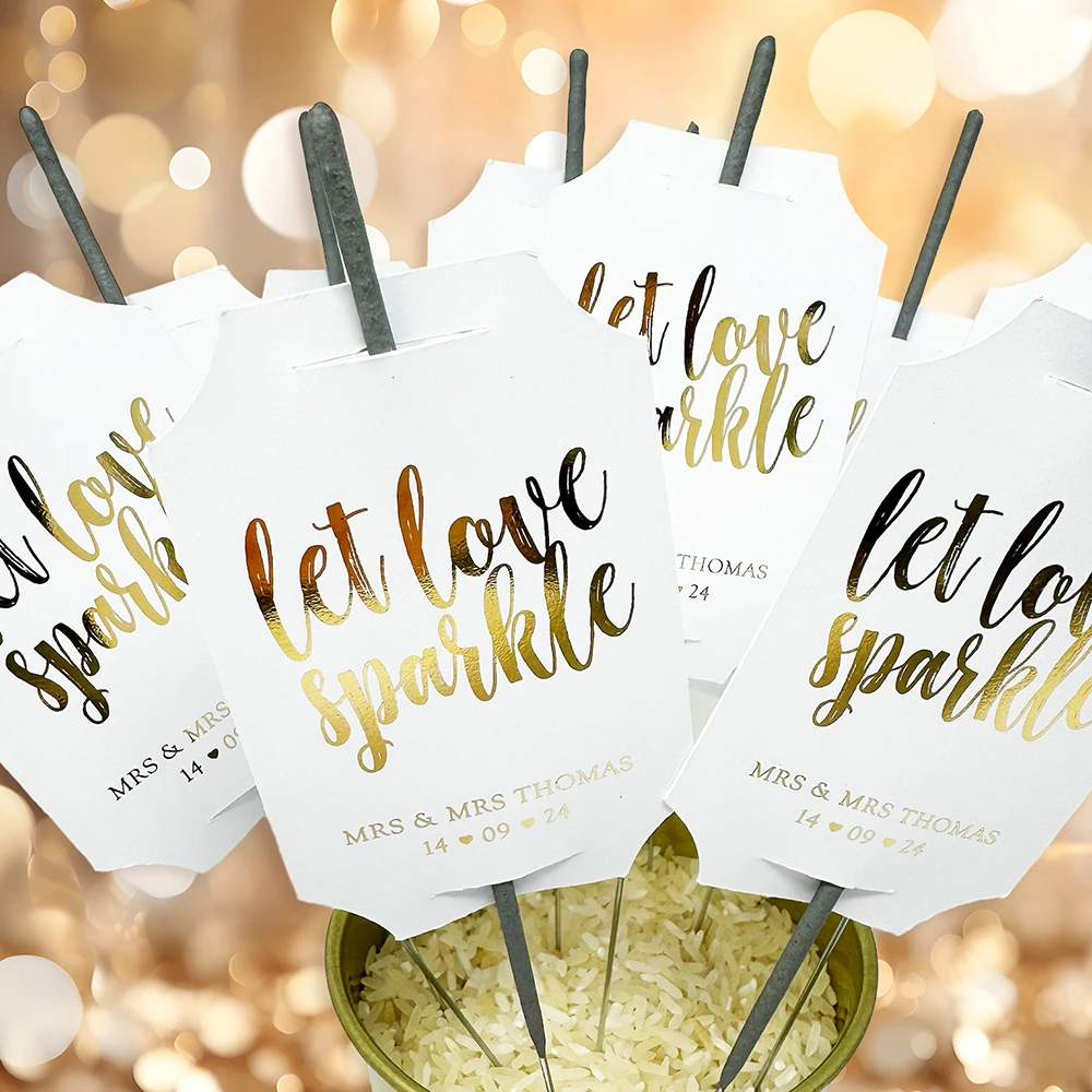 Фото Personalised 50pcs Ticket Wedding Sparkler Tags for  Engagement Parties party anniversary Custom Wedding Firework Sparkler Card №2
