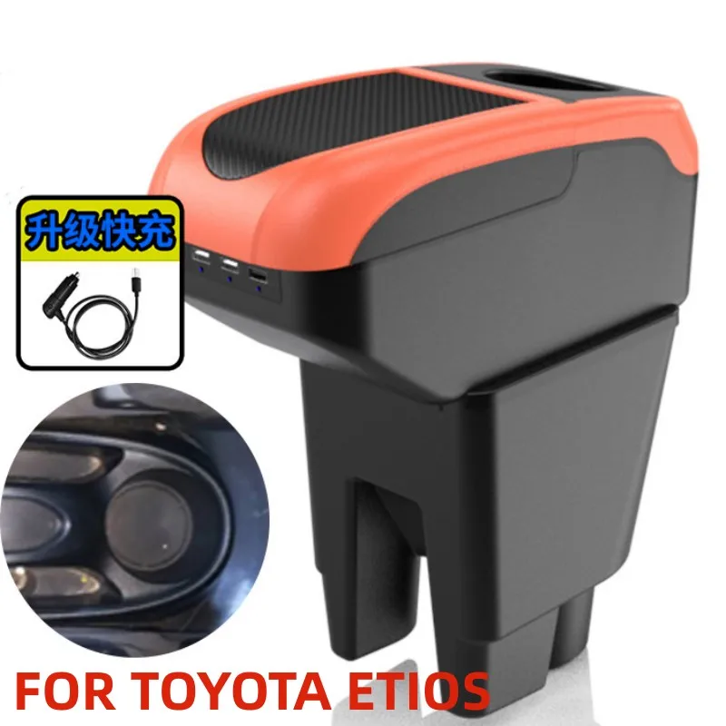 

NEW For Toyota Etios armrest box For Toyota Etiosliva car armrest box dedicated USB charging Ashtray Car Accessories