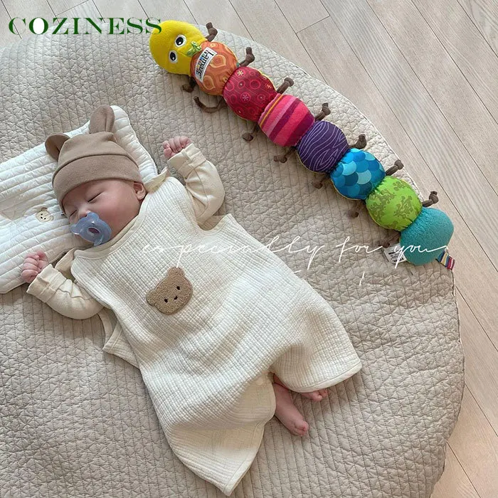 

Комбинезон для новорожденных, хлопковый тонкий жилет, стильная мягкая удобная Милая Домашняя одежда с принтом медведя, Детский комбинезон ...