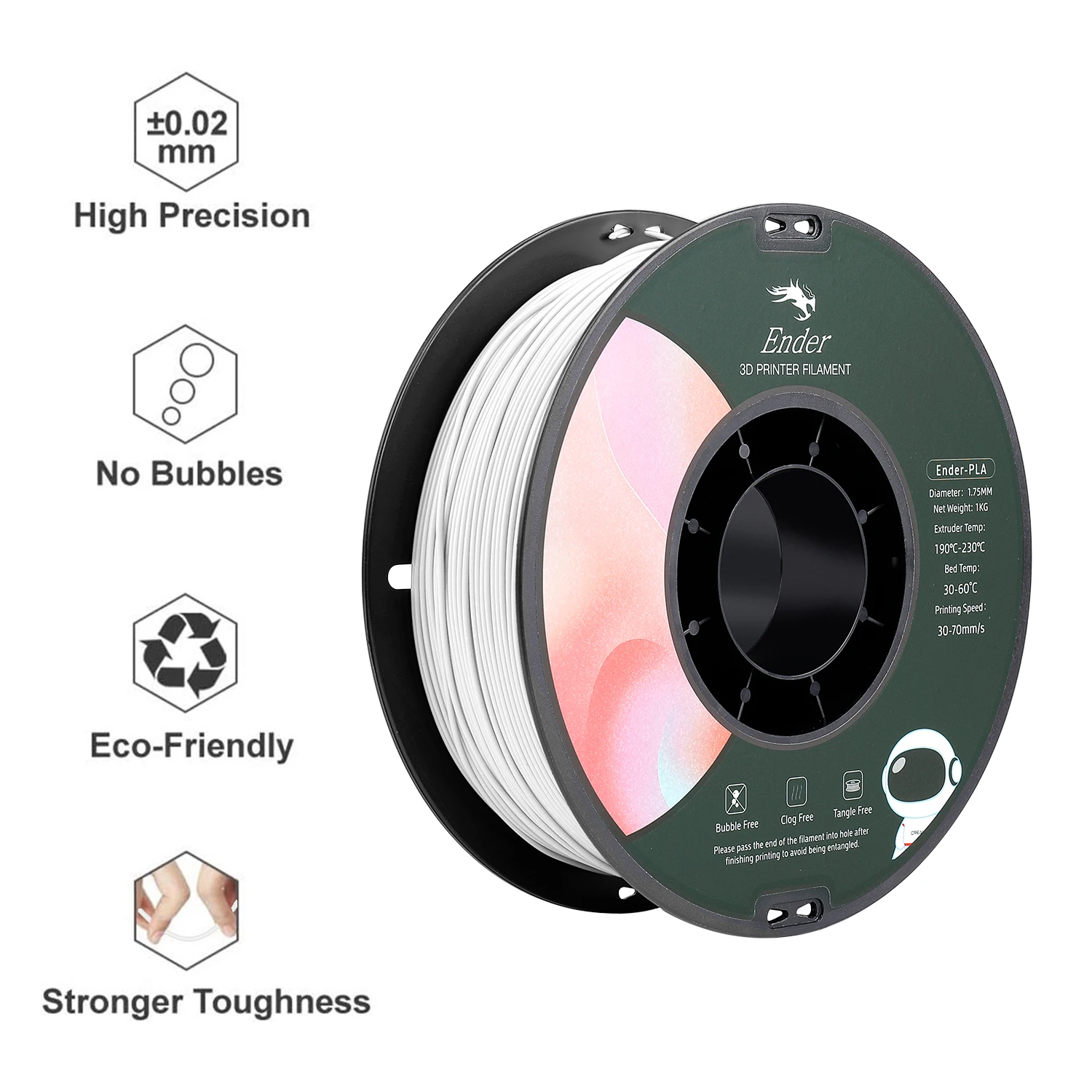 Нить для 3D-принтера CREALITY 3D PLA 1 75 мм кг пластиковый материал 3d-печати черный/белый