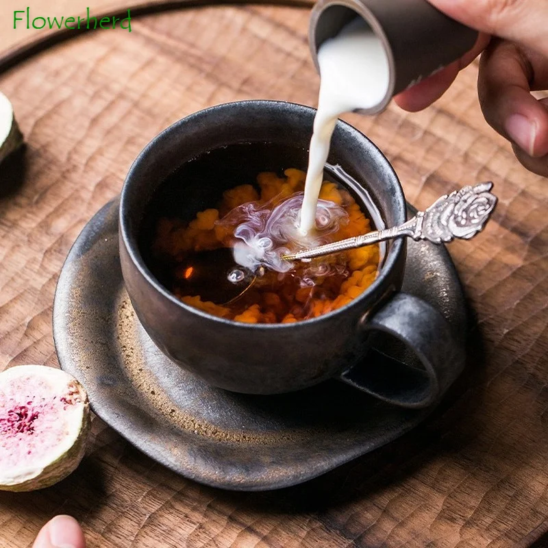 Кофейная чашка и блюдце в скандинавском стиле с ржавчиной керамическая чайная