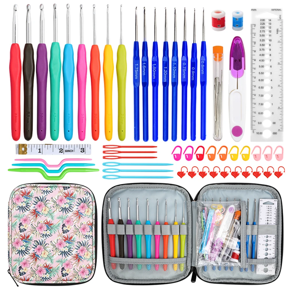 

Набор крючков для вязания, ручная вышивка, многофункциональный набор для шитья в коробке, набор крючков для вязания в разных стилях, инструм...