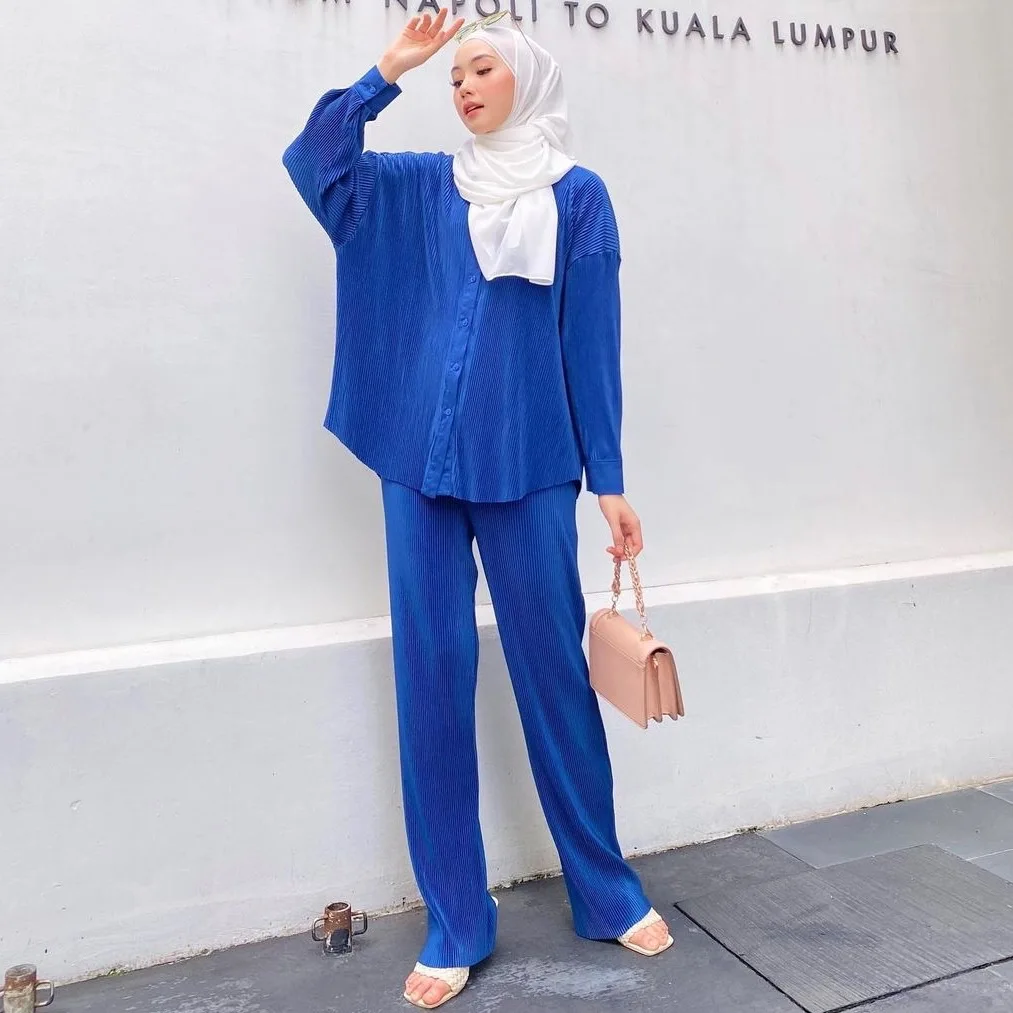 

Eid Abaya Muslim Sets Women Tops and Pants Suits Arab Kaftan Two Piece Set Khimar Dubai Islam Clothing Turkey Jilbeb Hijab Abaya