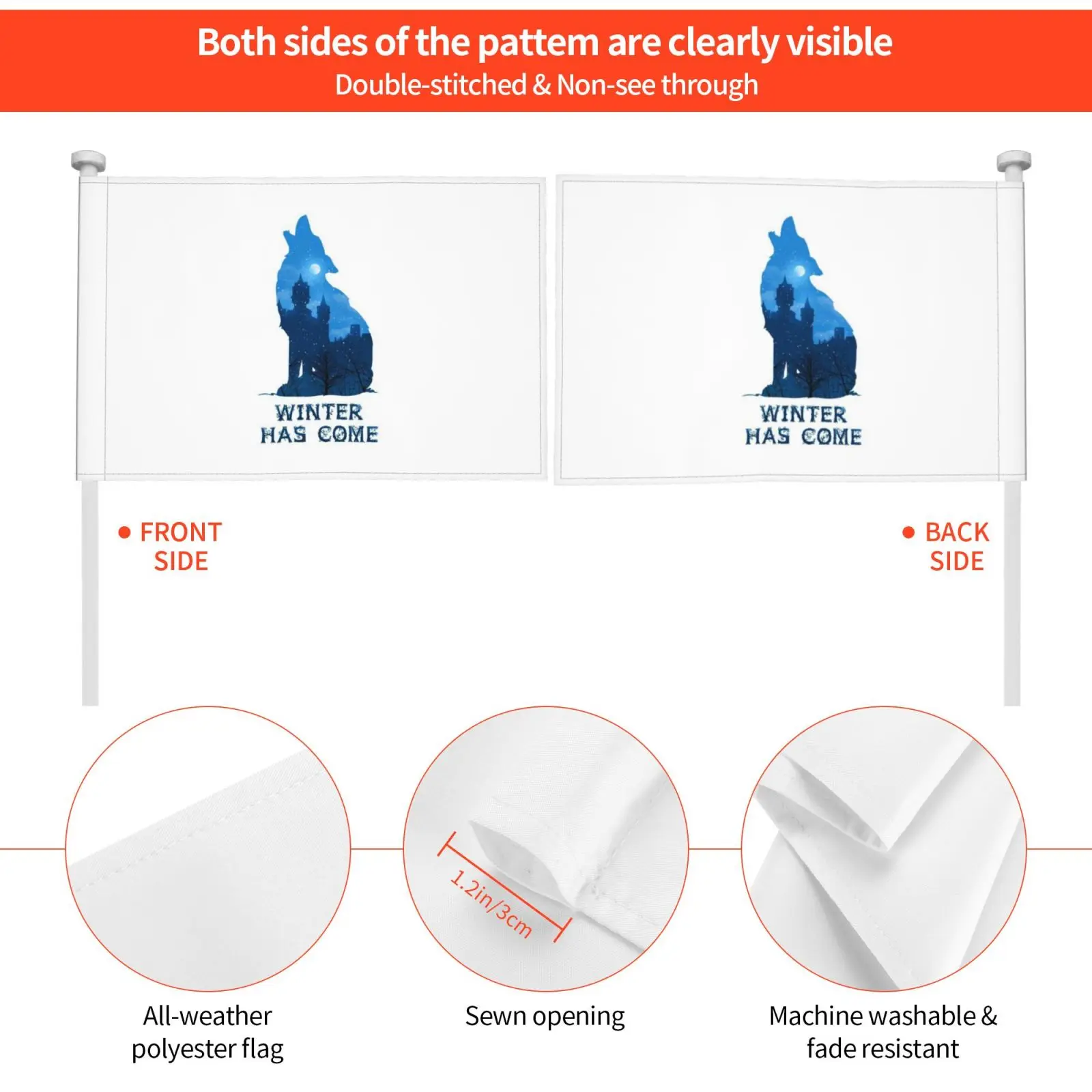 Зима пришла уличный декор флаг автомобиля Фэнтезийный винтажный меч лед огонь