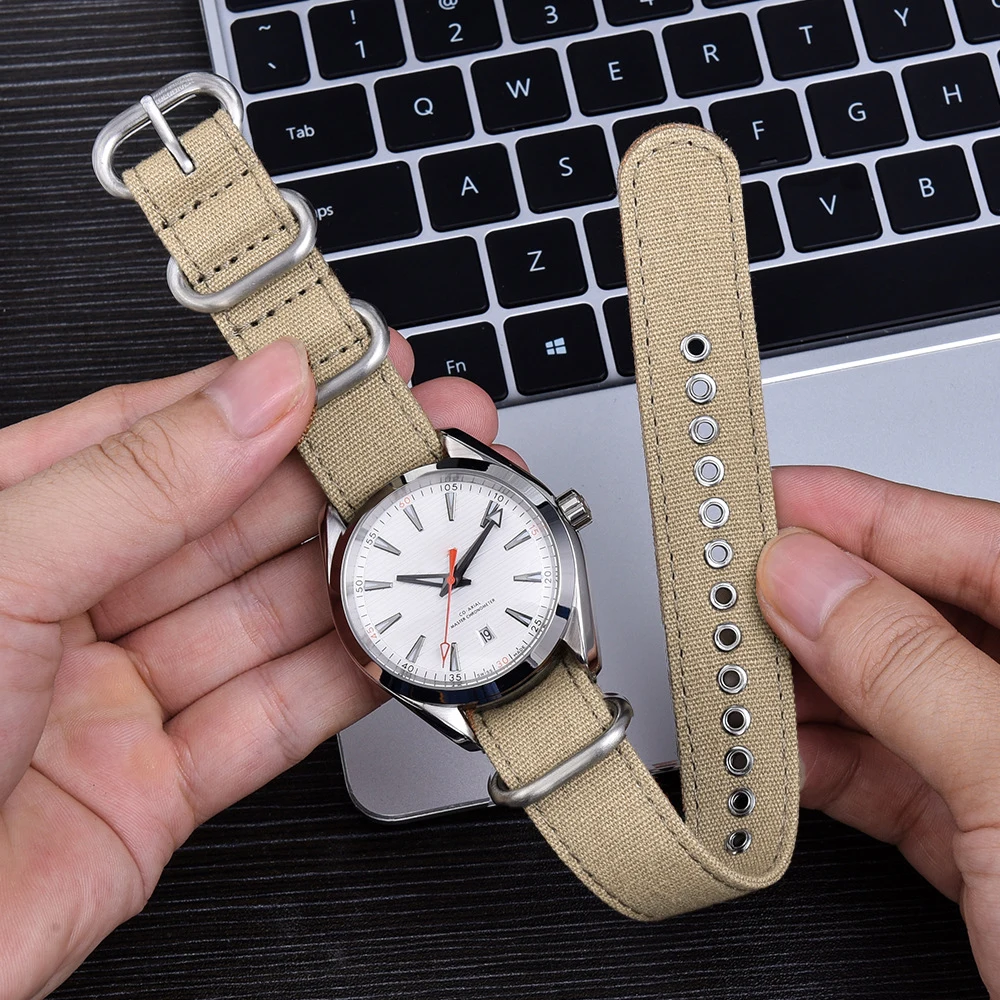 

Military Nylon Watch Band for Omega Premium Canvas Army Strap for Seiko 18mm 20mm 22mm Fabric Bracelet for Men Women Replacement