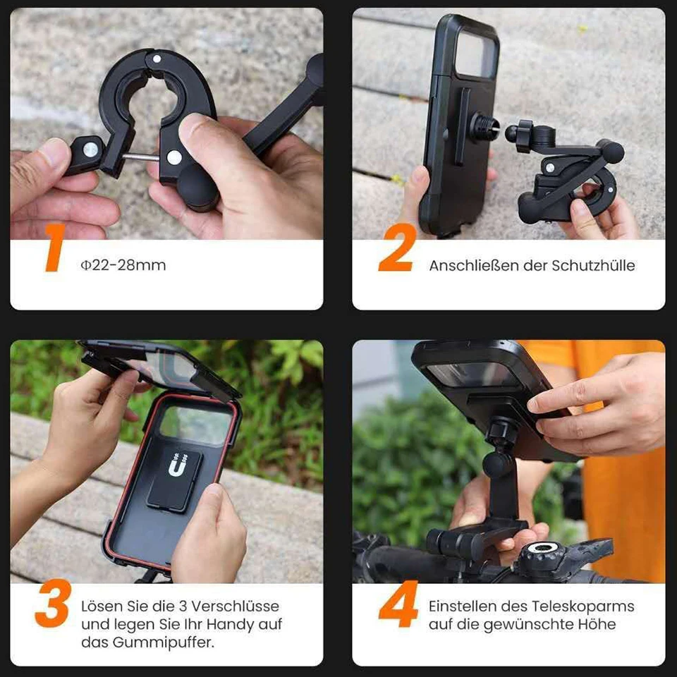 motorcycle bike bicycle cell mobile phone case holder waterproof with charger mount handlebar rearview mirror 4 5 6 7 inches free global shipping