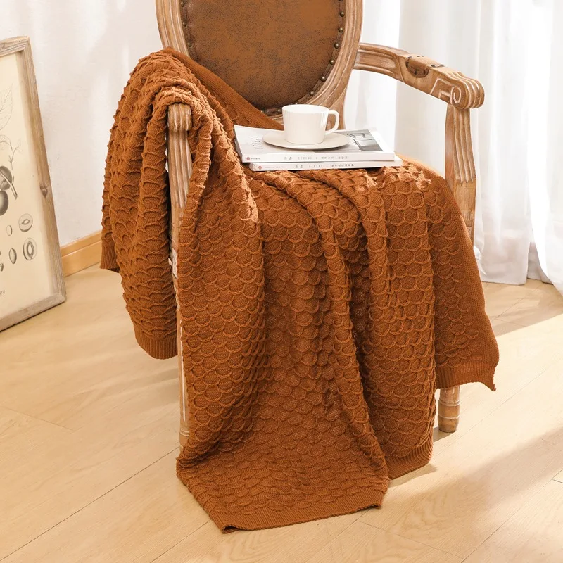 Чехол на диван вязаное одеяло для отдыха с кондиционером шаль маленькое