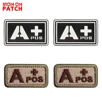 4 pcs embroidery tactical patch blood type 3d pvc chapter ababo pos a b ab o negative neg blood type patch military badge