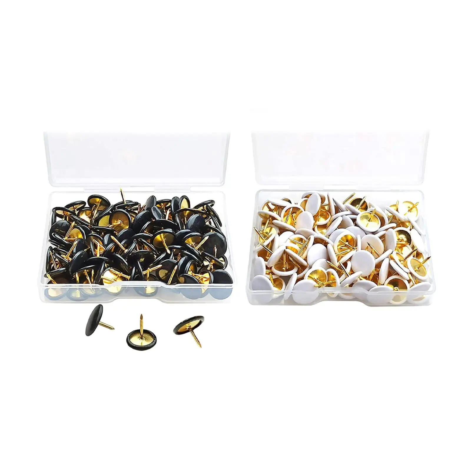 

200x Cork Board Thumb Tacks Arts Wall Decoration Posters Thumbtacks Flat Back Push Pins for Home School Marking Notice Working