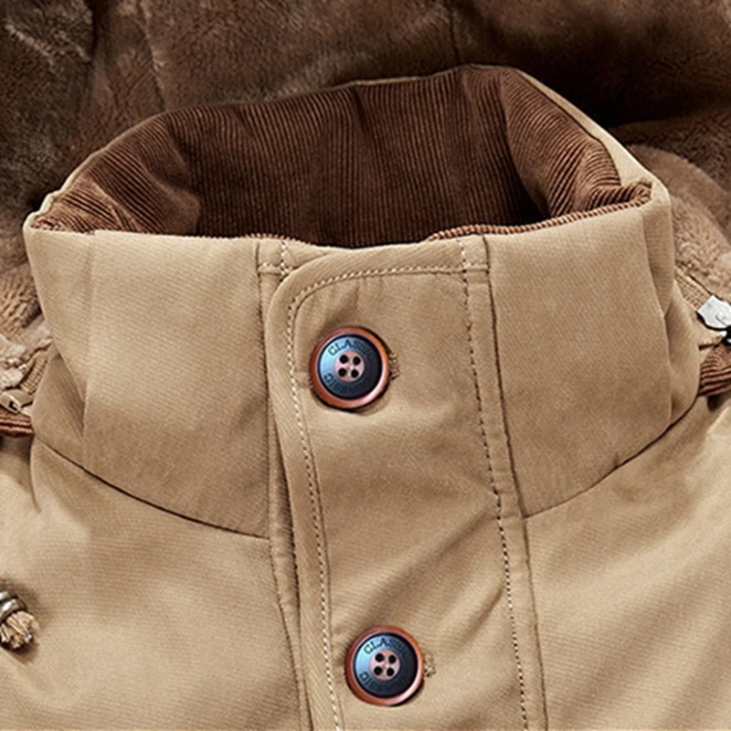 New 2022 Men's Casual Jacket Fashion Winter Parkas Male Fur Trench Thick Overcoat Heated Jackets Cotton Warm Coats Long-sleeved