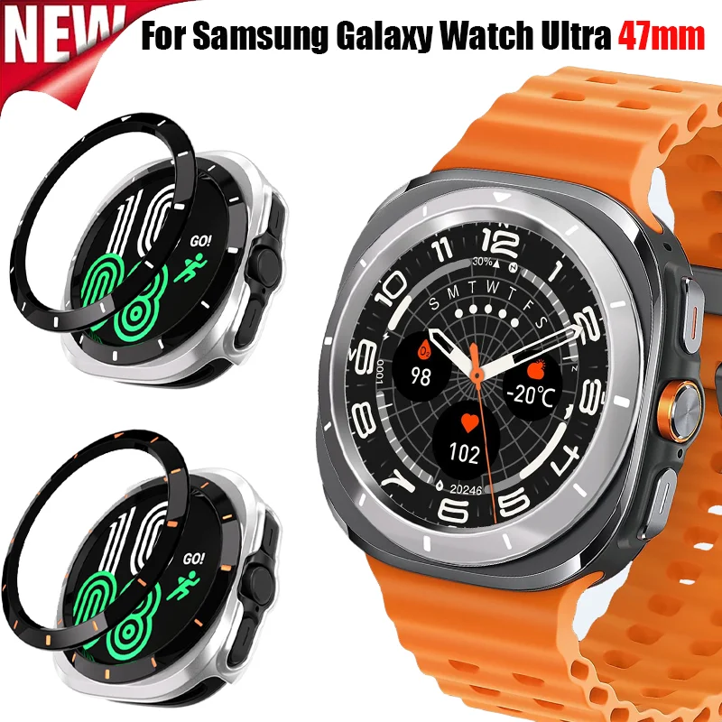 Чехол для ПК с кольцом-рамкой Samsung Galaxy Watch 7 Ultra 47 мм защитный чехол смарт-часов