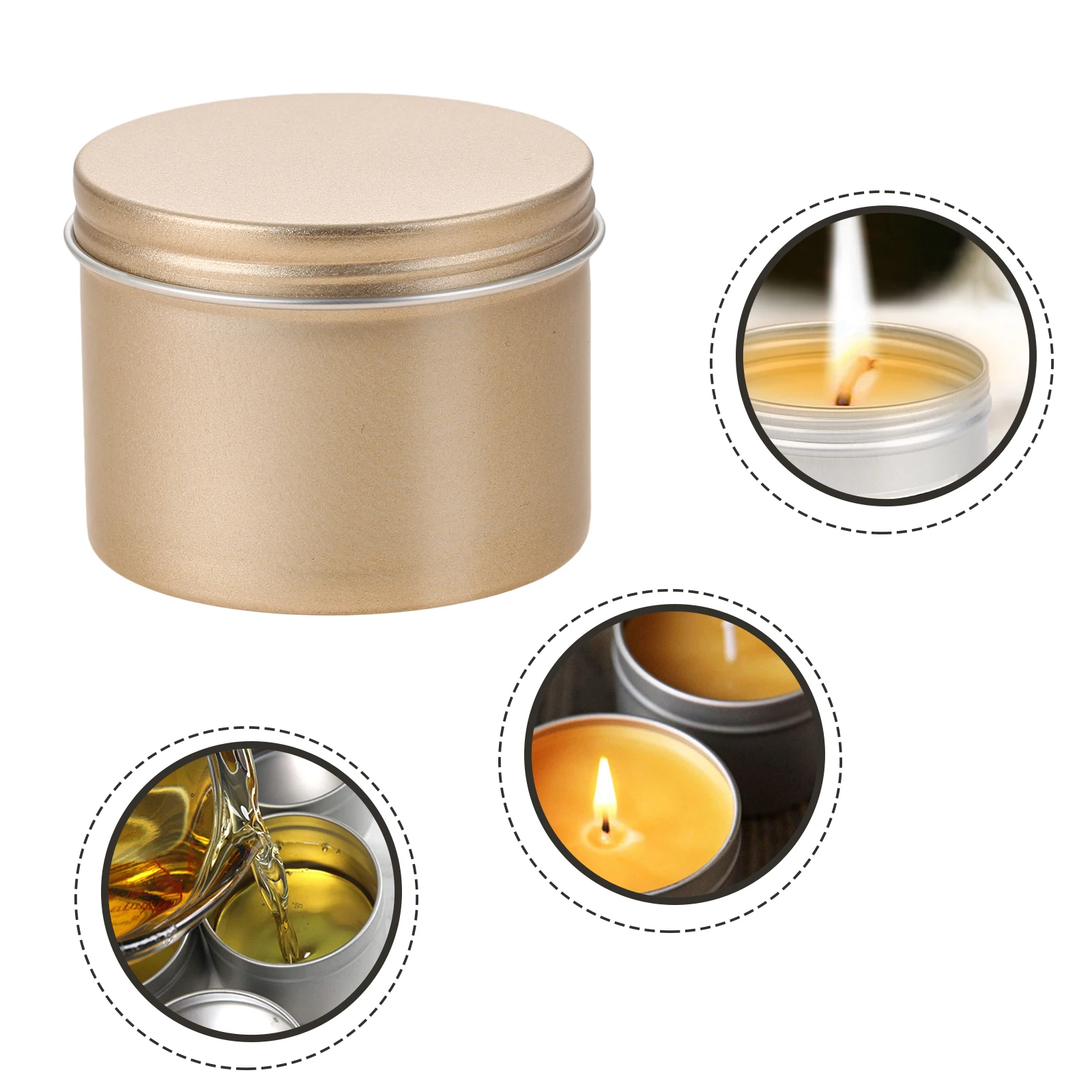 5pcs Candle Jar 100g Seal Lid Storage Weed Cosmetic Cream Box Kitchen Canister Candy Cookie Gift Jewelry Party Gift Case Tea Tin
