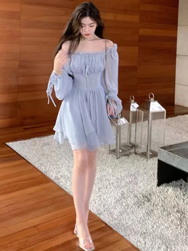 Платье женское в стиле ретро с рукавами-фонариками