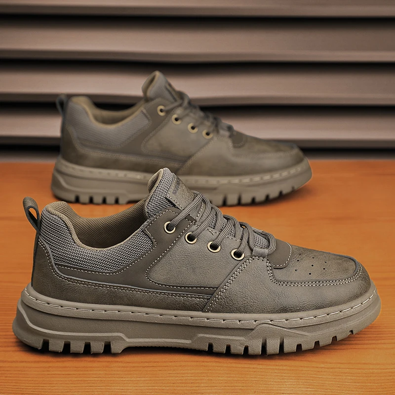 

Мужские кожаные кроссовки без шнуровки, Повседневные слипоны на платформе, дизайнерские люксовые туфли для ходьбы и тенниса, плоская подош...