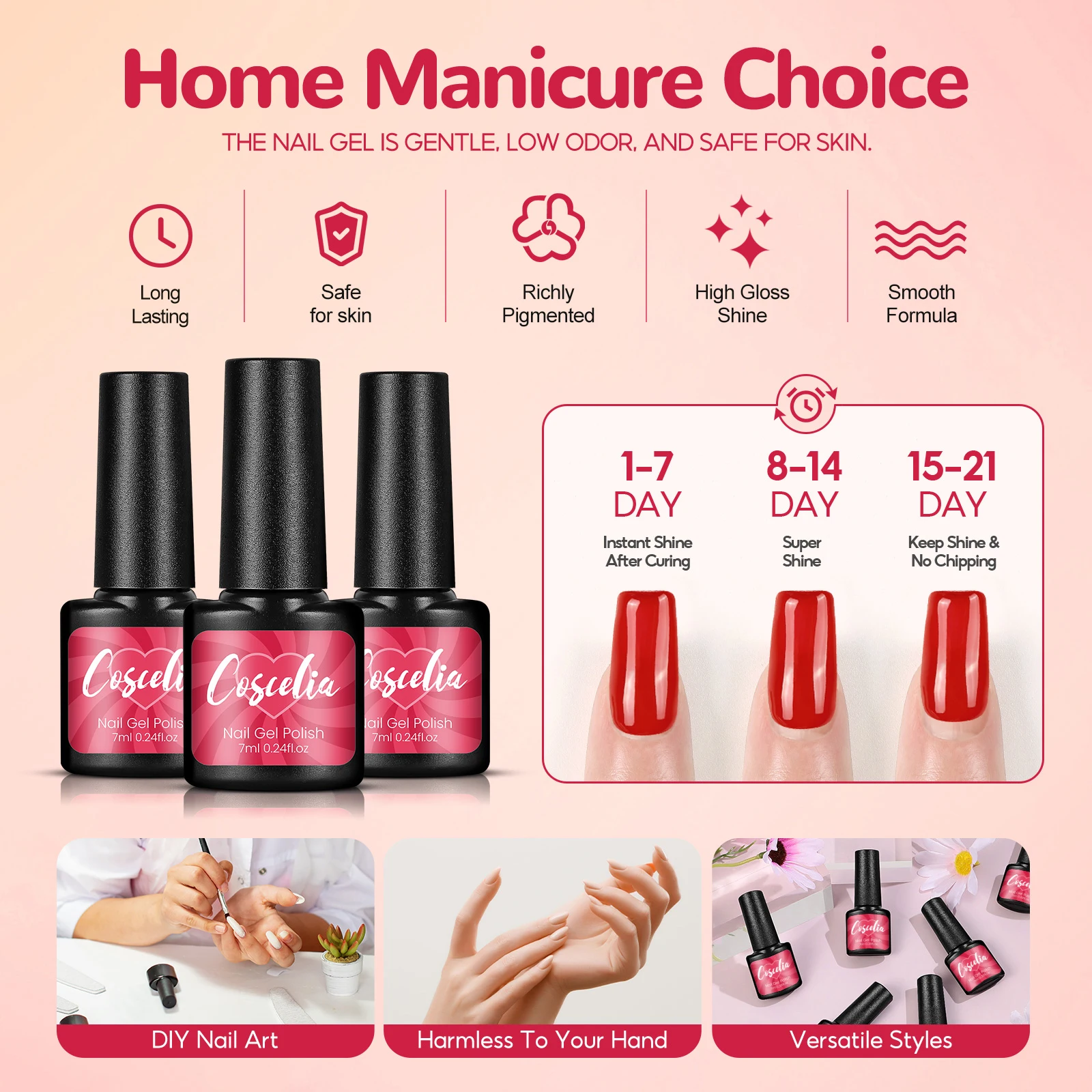 Coscelia Набор Гель-лаков Для Дизайна Ногтей 6 Шт.
