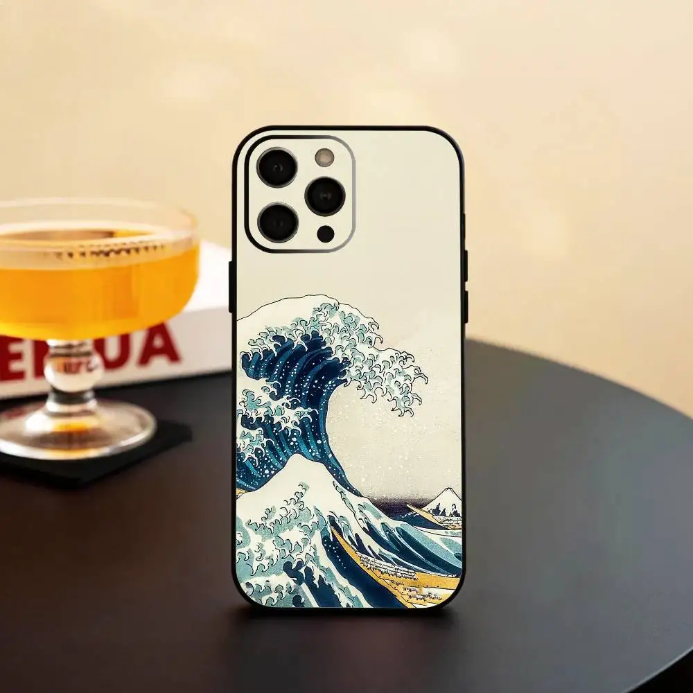 Фото Крутой силиконовый мягкий чехол G-Great W-Wave Kanagawa для iPhone 17 16 15 14 13 12 11 X XR Plus Pro Max Plus №3