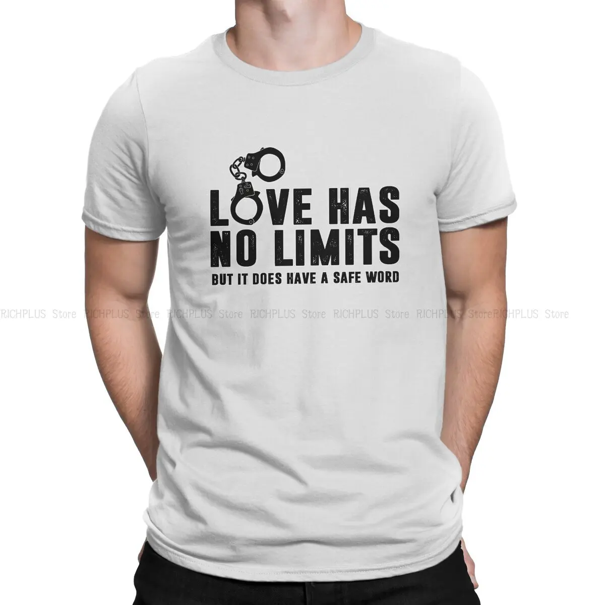 

БДСМ новейшая футболка для мужчин любовь нет предела но есть надпись круглый воротник полиэстер футболка хип-хоп подарки на день рождения наружная одежда
