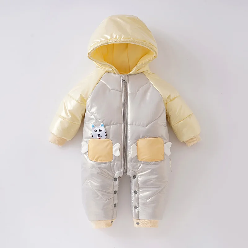 

Милый комбинезон на молнии с капюшоном для маленьких мальчиков и девочек; Водонепроницаемая верхняя одежда для малышей; Одежда для новорожденных; Сезон осень-зима; Теплая утепленная одежда Romeprs