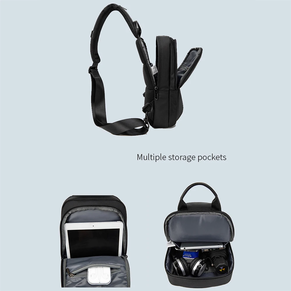 Multifunctional suutoop Oxford waterproof usb usb messenger shoulder bag travel messenger bag chest bag male 2022 hiking gear