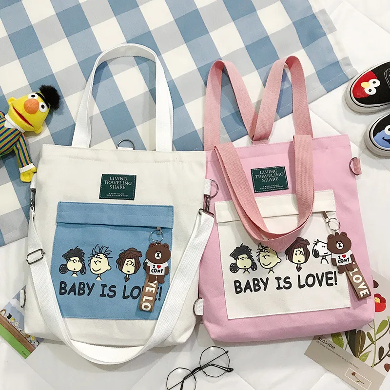 

Peanuts Comics Zipper Printing Canvas Bag Snoopy Shoulder Bag for women Cute Shopping Bag Ladies Tote Bag Purses and Handbags