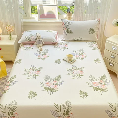 Простыня из хлопка FLOWERS AND CAKES односпальная/полуторная/двуспальная
