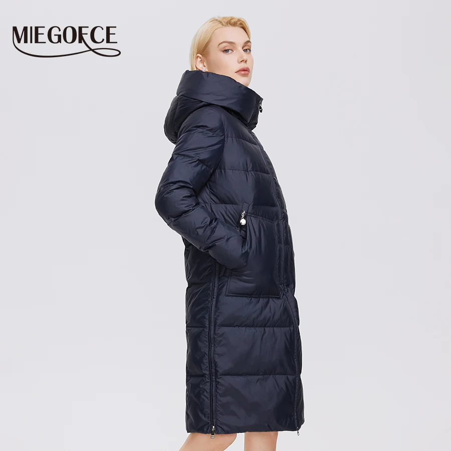 MIEGOFCE 2022 Зимняя женская куртка длинная хлопковая с большим карманами женское
