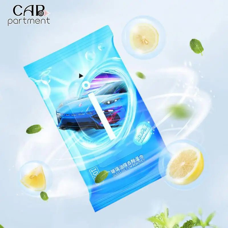 

Portable Glass Oil Film Removal Wipes Universal Windshield Decontamination Cleaning Wipes Durable 10pcs