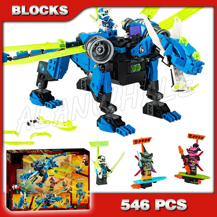 

546 шт. Shinobi Jay's Cyber Dragon Blue Posable Tail Leg Wings Unagami 11488, строительные блоки, игрушки, подарки, совместимы с моделью