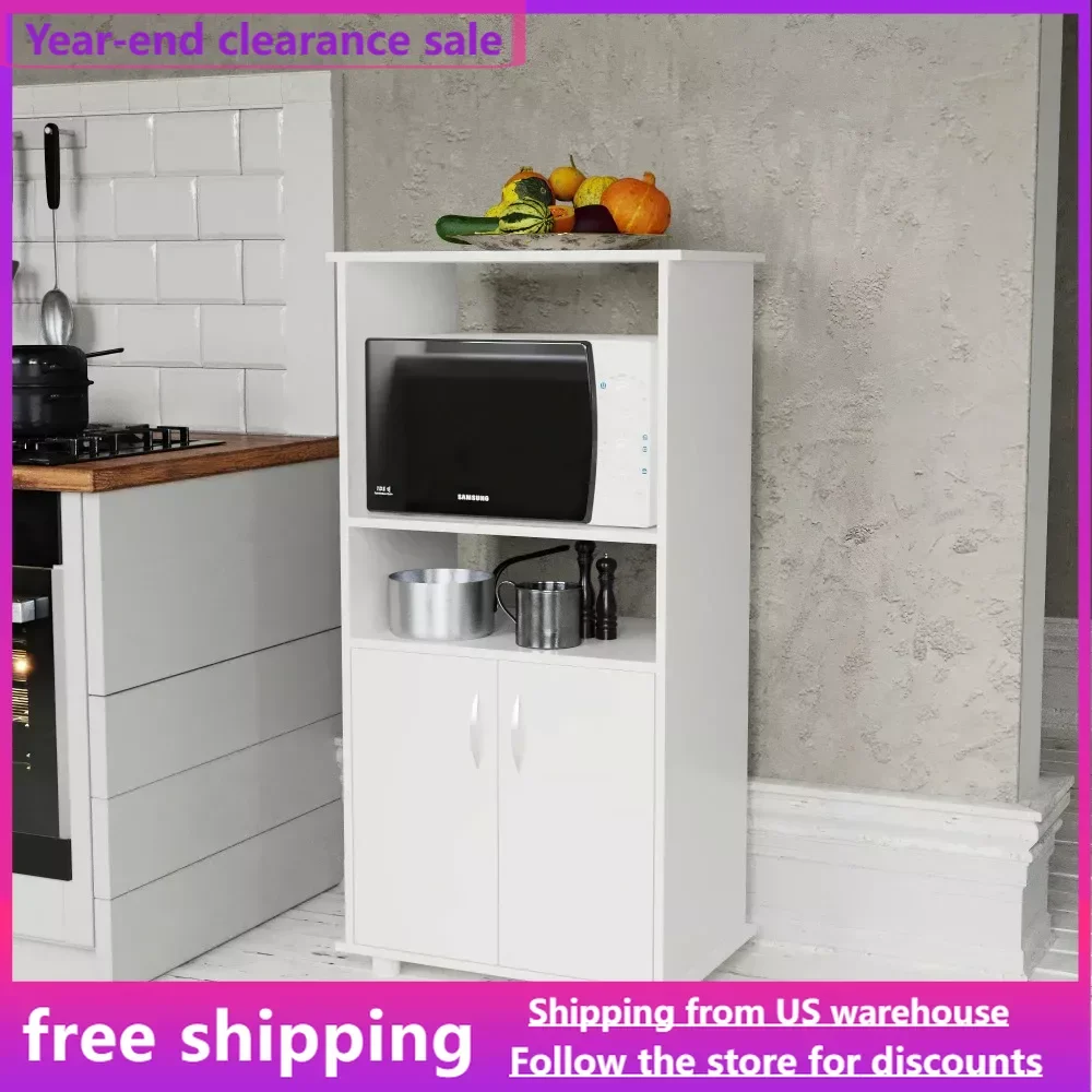 

Living Room Cabinets White Furniture Free Shipping Storage Locker Modern Kitchen Pantry With 1 Cabinet and 2 Open Shelves Drawer