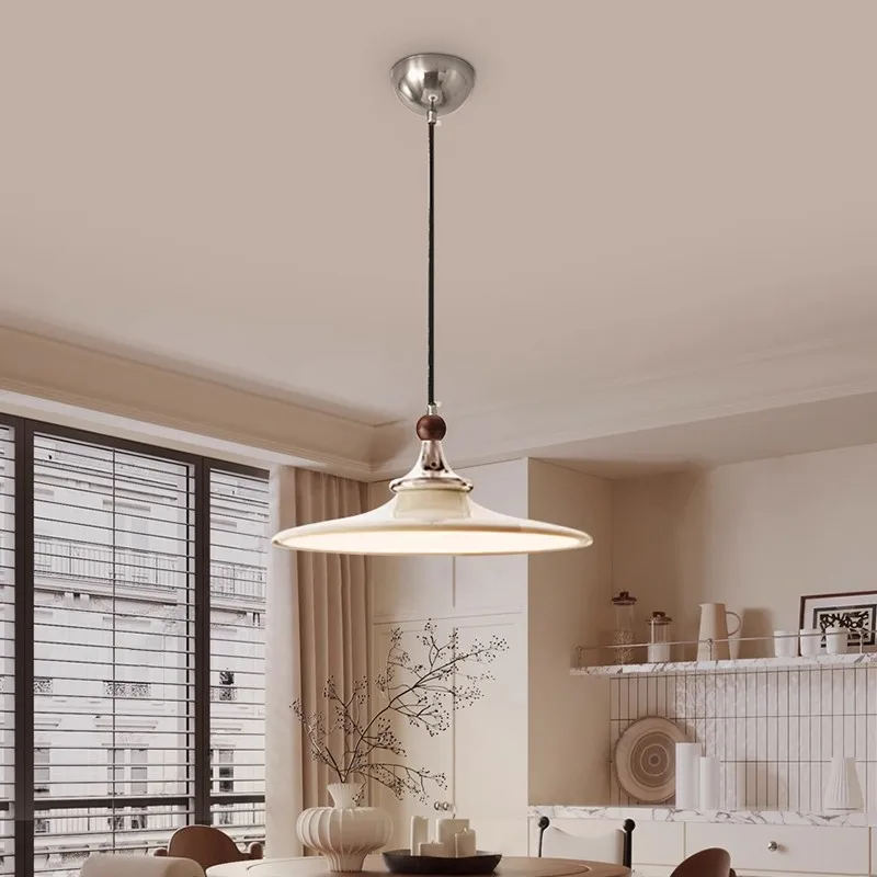 Фото Подвесной светильник MZISOSOD в стиле Mid-Century Modern для IKEA, MUJI, West Elm |   Потолочный светильник Walnut UFO для ресторана, бара, спальни, гостиной №1