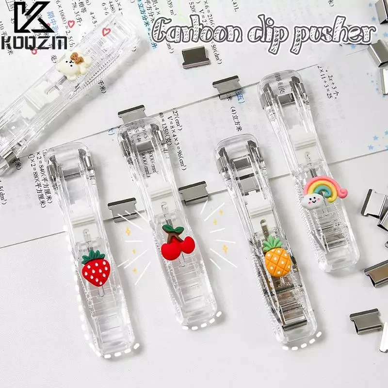

Hand Paper Clipper With Refills Metal Stapler Paper Clips For Document Binding Stationery