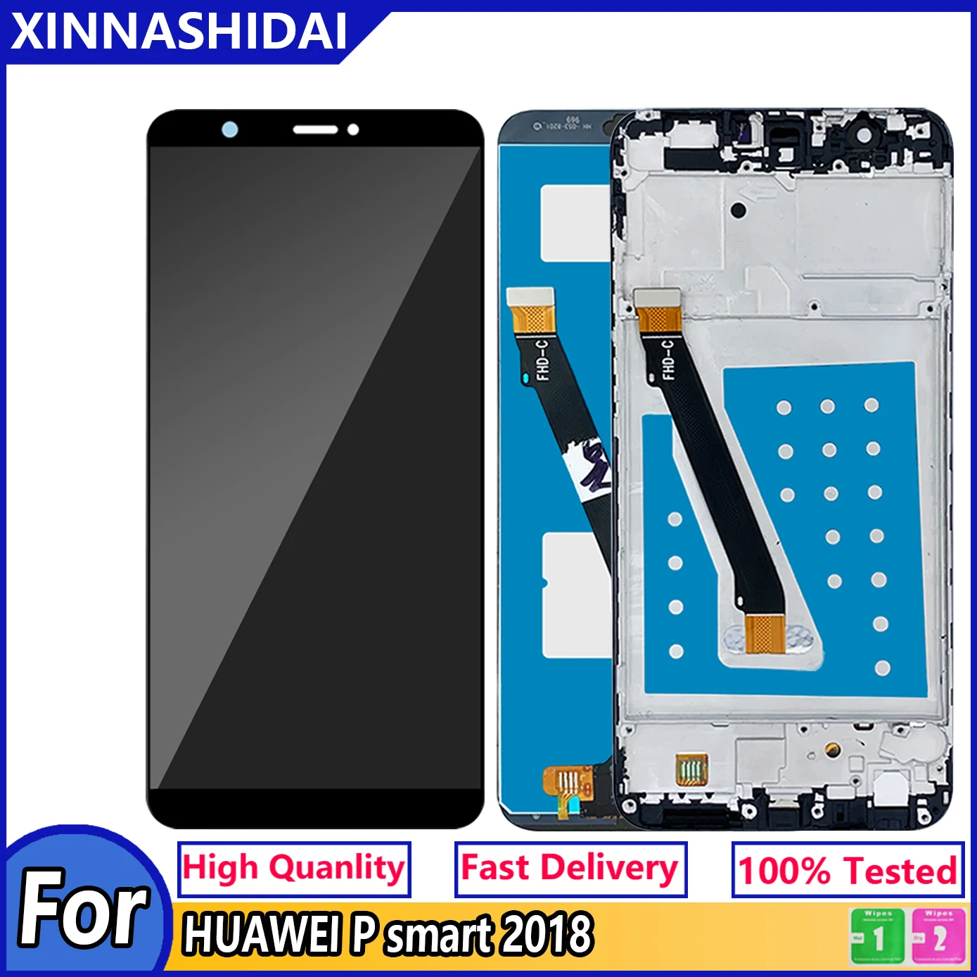 ЖК-дисплей с сенсорным экраном для Huawei P Smart PSmart2018 дигитайзер в сборе enjoy 7S рамкой