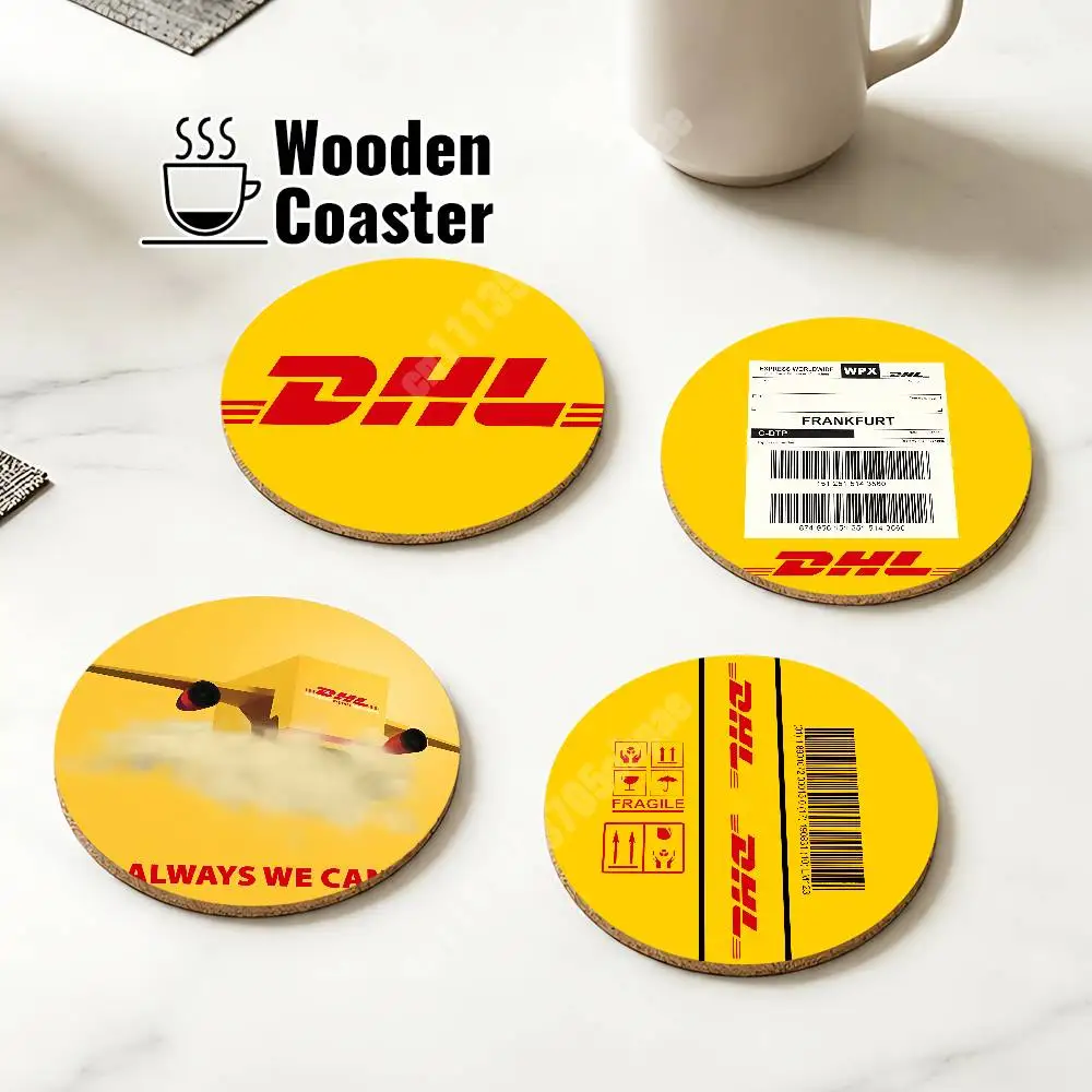 Фото Подставка для кружки D-DHL-S Worldwide Express из дерева для американо, пива, молока, воды, для пекарни/кондитерской №1