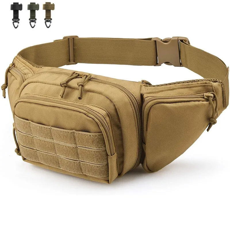 1Pcs Tactical Men Waist Pack Nylon Hiking Phone Pouch Outdoor Sports Army Military Hunting Climbing Camping Belt Bag with Buckle